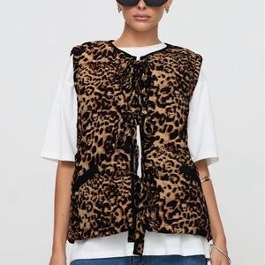 Princess Polly Leopard Quilted Vest